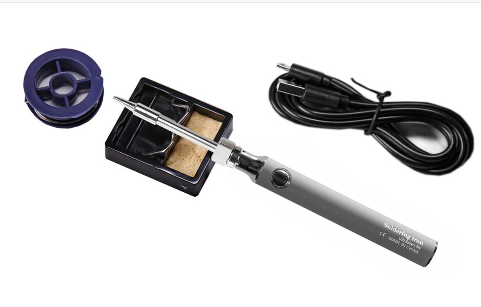 De carga inalámbrica de soldadura eléctrica de hierro 5V 8W portátil incorporado en la batería de litio de soldadura de hierro del hogar DIY pequeña herramienta de soldadura