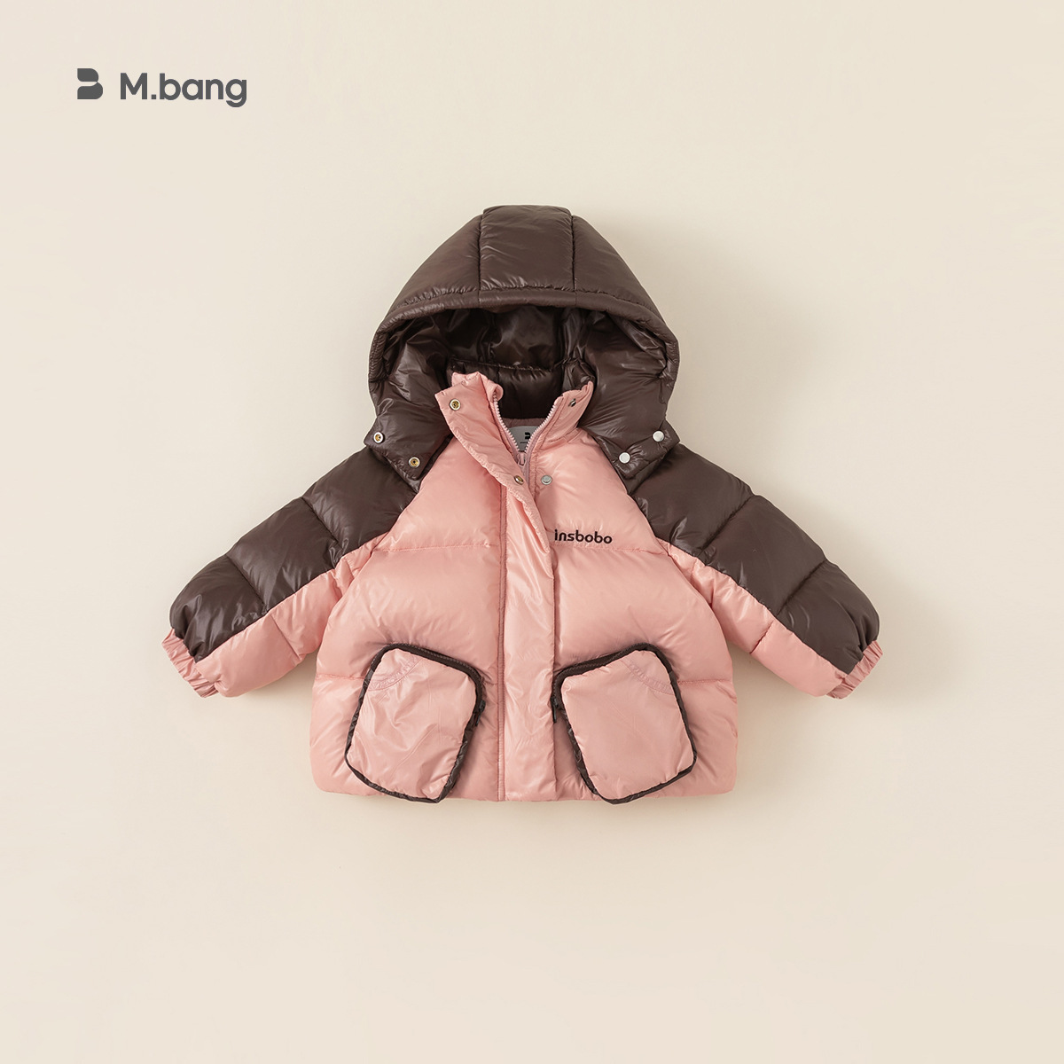 Envío Gratis: Chaqueta de Plumón para Niñas, Diseño Color Block, con Capucha, Casual, Impermeable, para Bebés