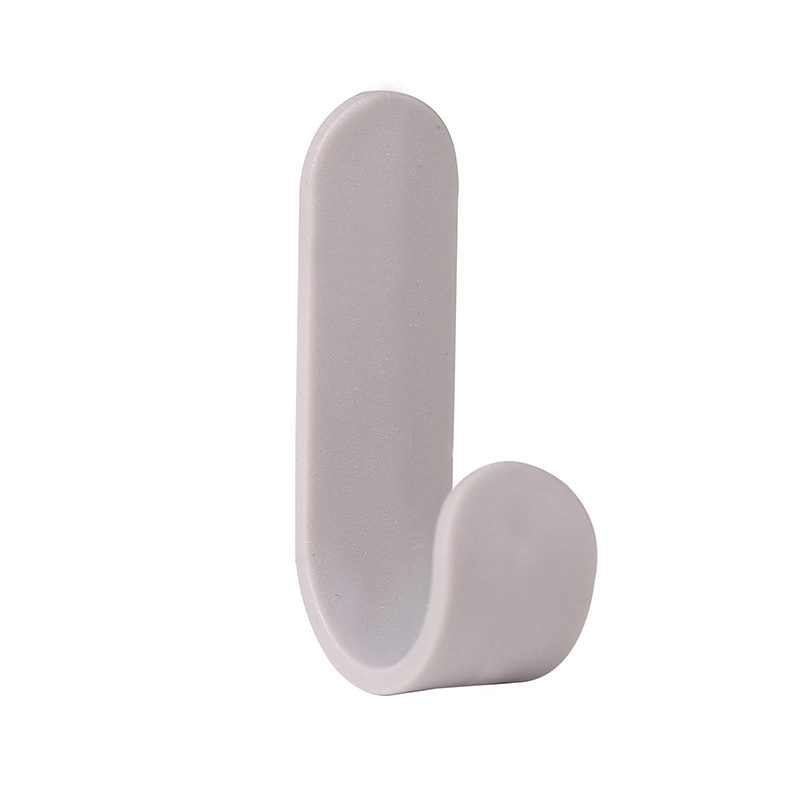 Gancho sin clavos en forma de J montado en la pared gancho sin perforaciones fresco pequeño gancho de perchero para el hogar sin costuras mini gancho adhesivo trasero para puerta