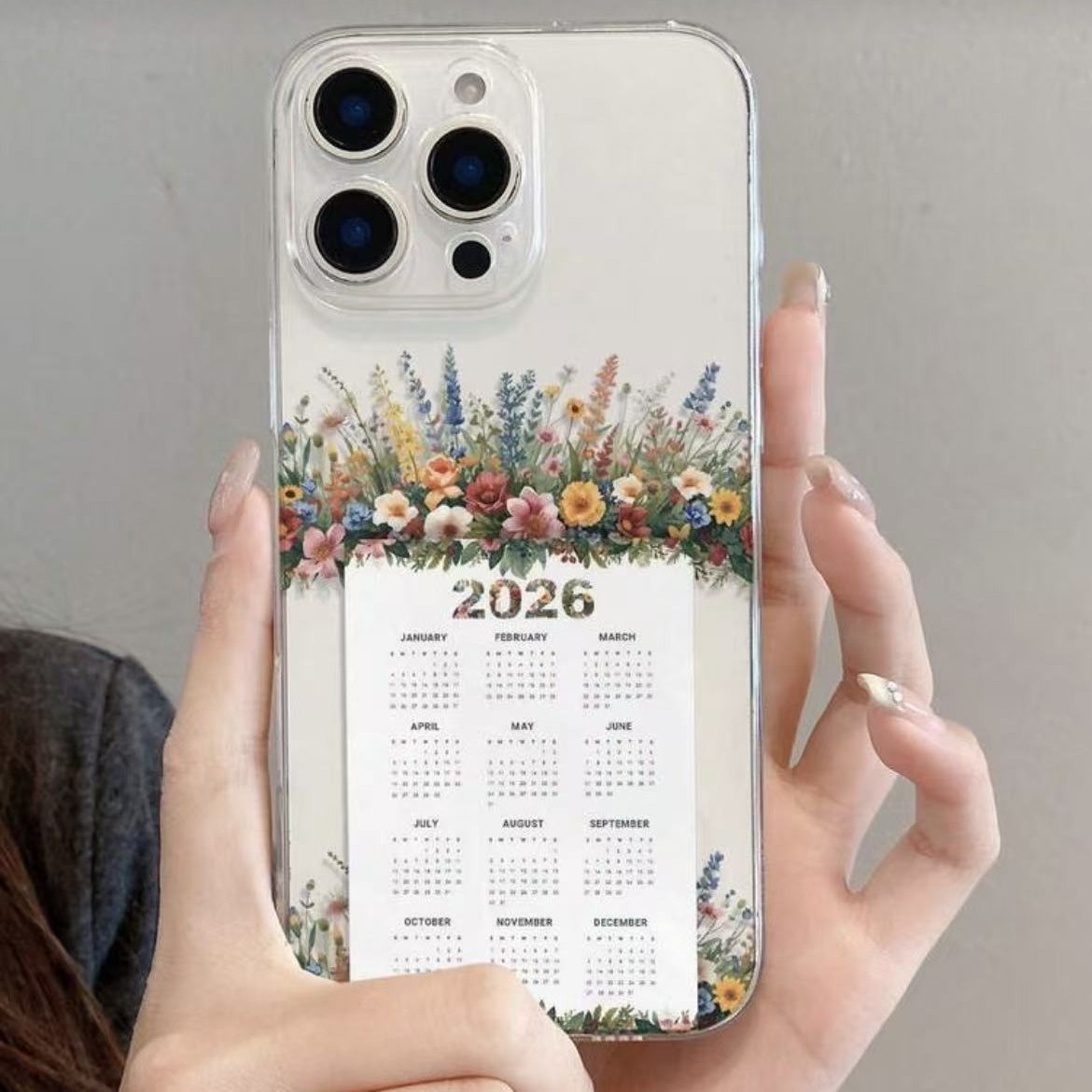 鲜花日历2026适用iphone17promax手机壳苹果16/14pro新款13/12/15