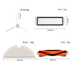 Suitable for Mijia Roborock T7Pro sweeping robot accessories T6 P5 S5 side main brush cover rag filter water tank