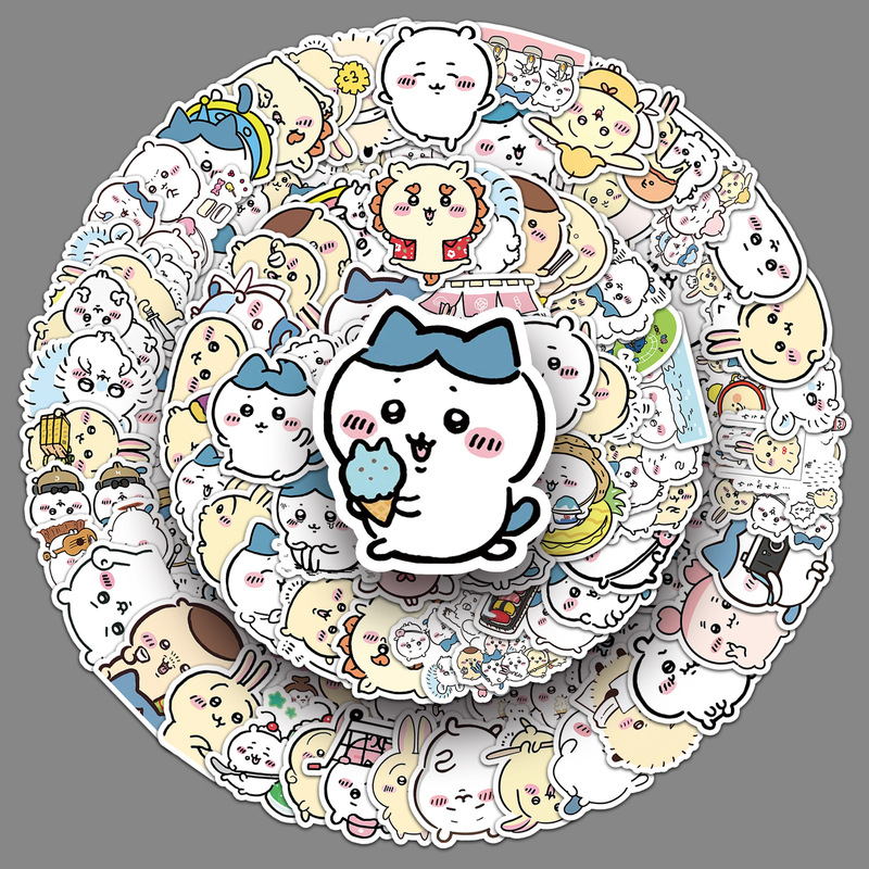 101 chiikawa Graffiti Stickers Cartoon Lovable Jika Wow Decorative Water Cup Mobile Phone Potato Stickers