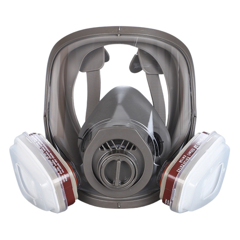 Máscara de gas, pintura en aerosol, pesticidas químicos, polvo de extinción de incendios, se puede conectar al tanque de filtro, máscara de doble propósito, distribución transfronteriza