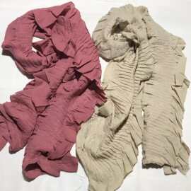 B9300 流浪风Y2K褶皱荷叶边花边春秋冬季围巾