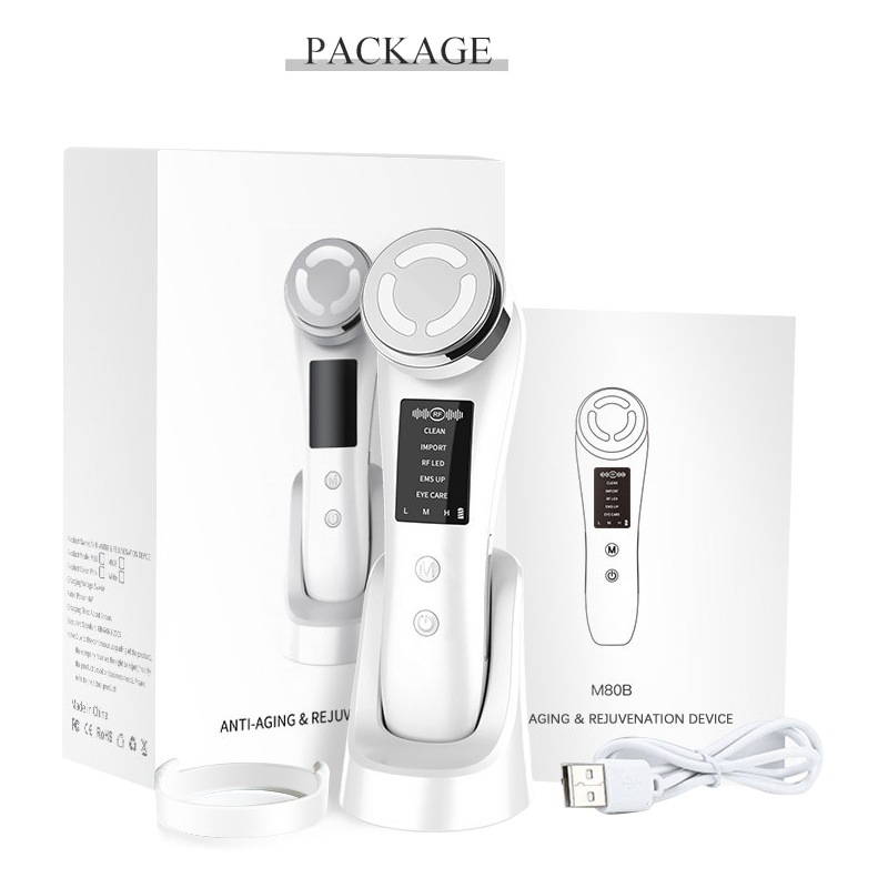 Masajeador Facial Reafirmante ENS con Luz Roja y Azul, Dispositivo de Introducción de Esencia para Rejuvenecimiento de la Piel, Dispositivo de Belleza para Limpieza Facial, Exportación, Adelgazamiento Facial