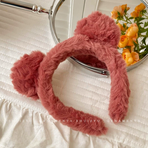 FG231-03 rose red bear ear headband