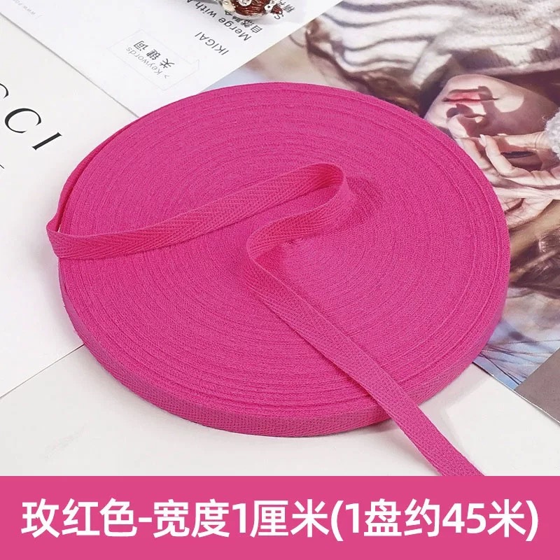 1cm de color algodón herringbone banda de borde de ropa textil casera banda de borde rodante banda de borde de cuello trasero chaqueta cuello prensado banda de borde