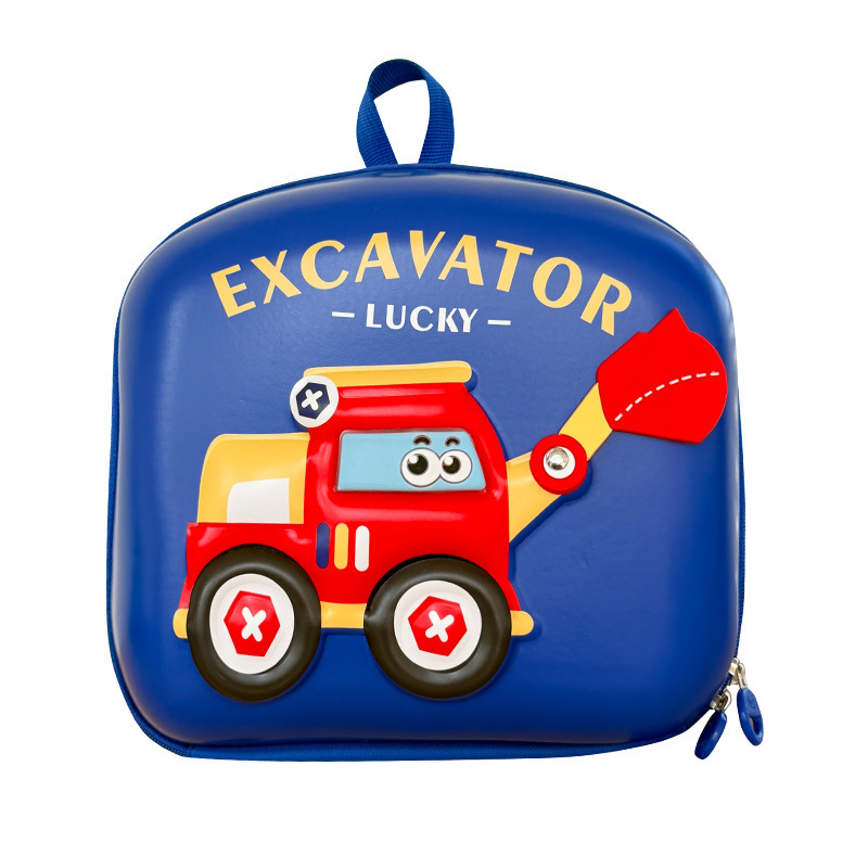 Nuevo tipo de clase media y pequeña bolsa de cáscara de huevo excavadora para niños jardín de infantes mochila de dibujos animados tendencia lindos niños espaldas