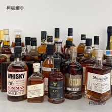 轻奢样板间酒柜酒窖层板装饰红酒洋酒威士忌香槟假酒摆件麦麦太保