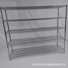 仓库镀铬线网货架不锈钢移动多层DIY防静电物料架带轮子铁架置物