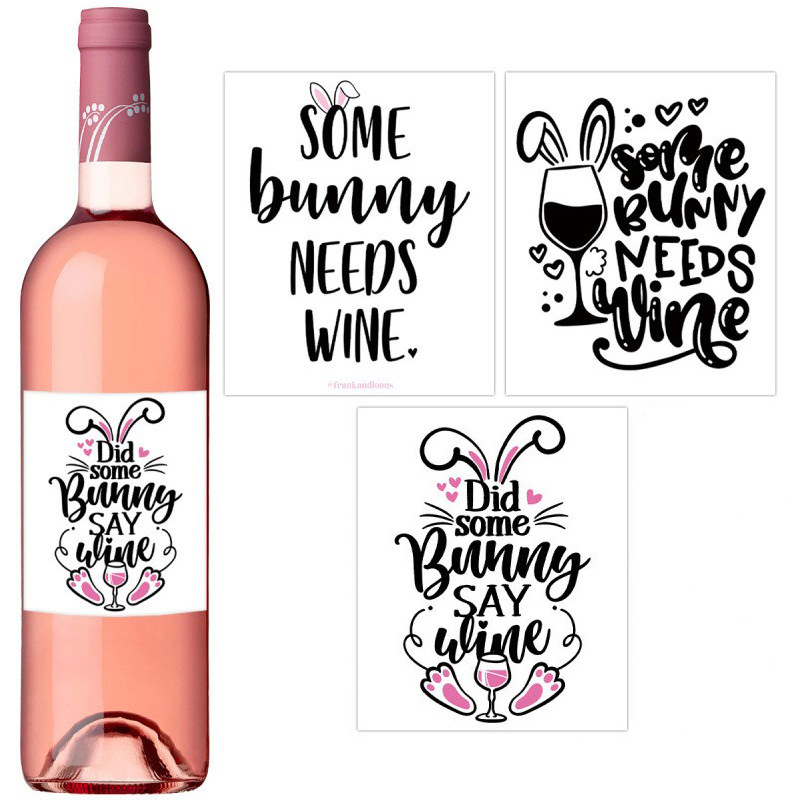 4张/套跨境爆款复活节派对装饰红酒瓶贴纸Easter美式标签瓶贴批发