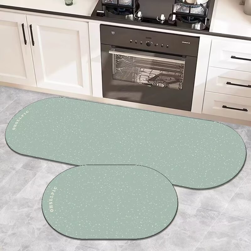 Transfronterizo simple alfombra de barro de diatomeas alfombra de cocina alfombra antideslizante doméstica de absorción de agua dos conjuntos de piezas se pueden cortar alfombra de la puerta image 4
