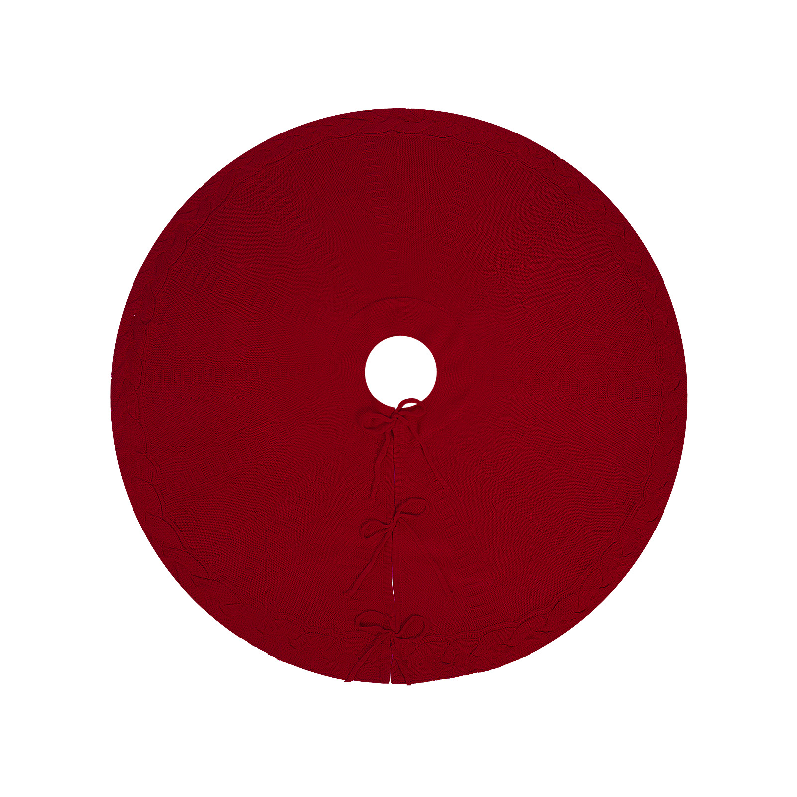 Navidad de punto falda de árbol de punto rojo delantal de árbol de Navidad falda de árbol de Navidad adornos