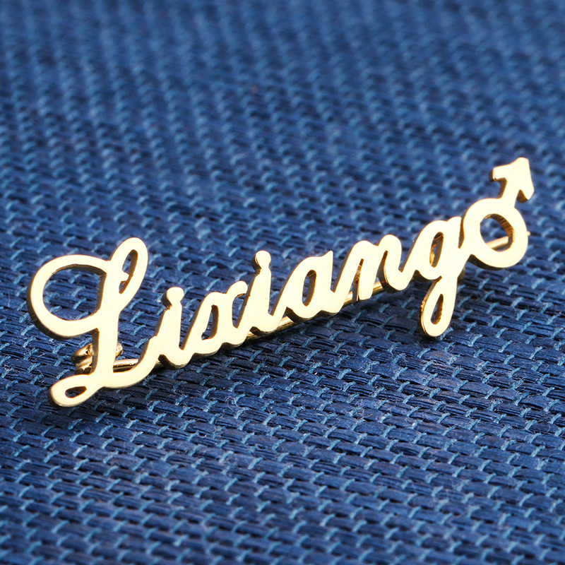 925 sterling silver name letter brooch chest decoration making fashion personalized birthday gift cross-border manufacturer silver brooch female