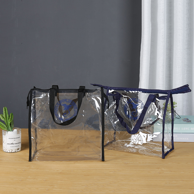 pvc化妆包 透明手提收纳包旅行简约大容量收纳袋洗漱包可印logo