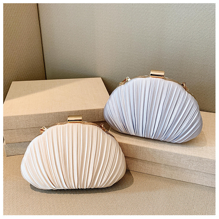 2025 nuevo cross-border Shell damas bolsa de cena ligera de lujo bolsas de mano plegadas de alto nivel sensación de fiesta de boda bolsa de noche