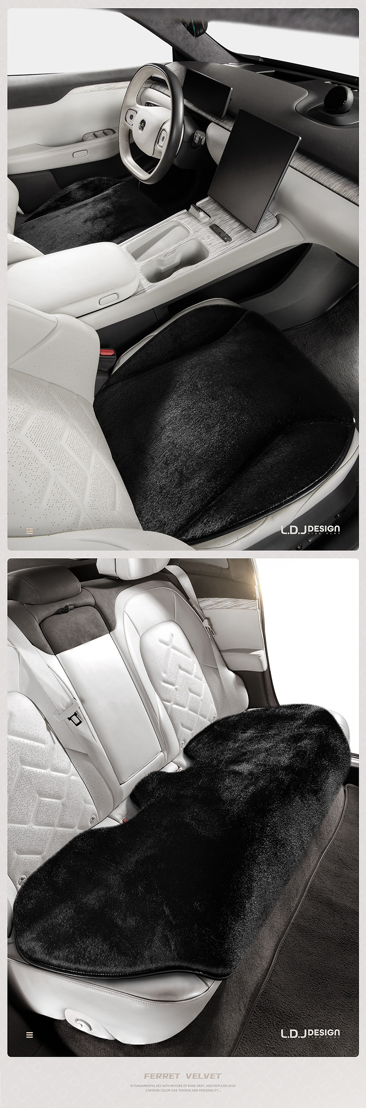 High-End Ferret Velvet Car Seat Cushion Head Pillow Small Three-Piece Autumn and Winter Warm Short Plush Women's Car Seat Cushion