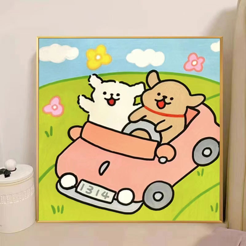 漫画 Q バージョンエッグマンパーティーシリーズ DIY デジタル油絵子供の手作り着色油絵装飾品卸売|undefined