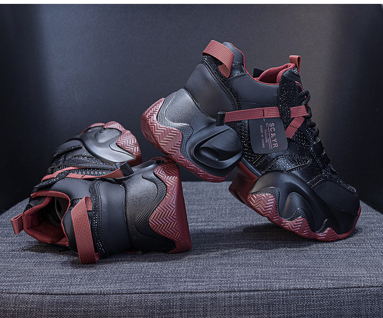Giày sneaker nữ đế dày platform tăng chiều cao phong cách thể thao thời trang xuân hè 2026 — M2707 màu chì, M2707 màu be, M2707 màu đen chi tiết 15