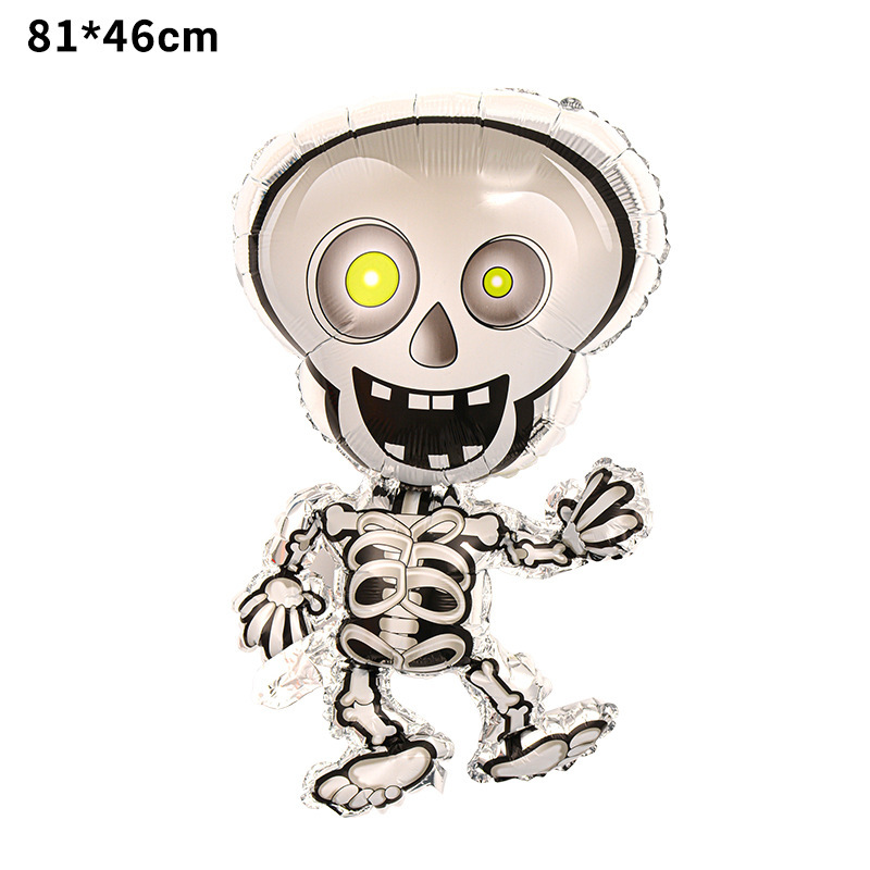 Globo de película de aluminio de Halloween nuevo tema de bruja de dibujos animados calabaza fiesta de Halloween diseño de globos en forma de fantasma