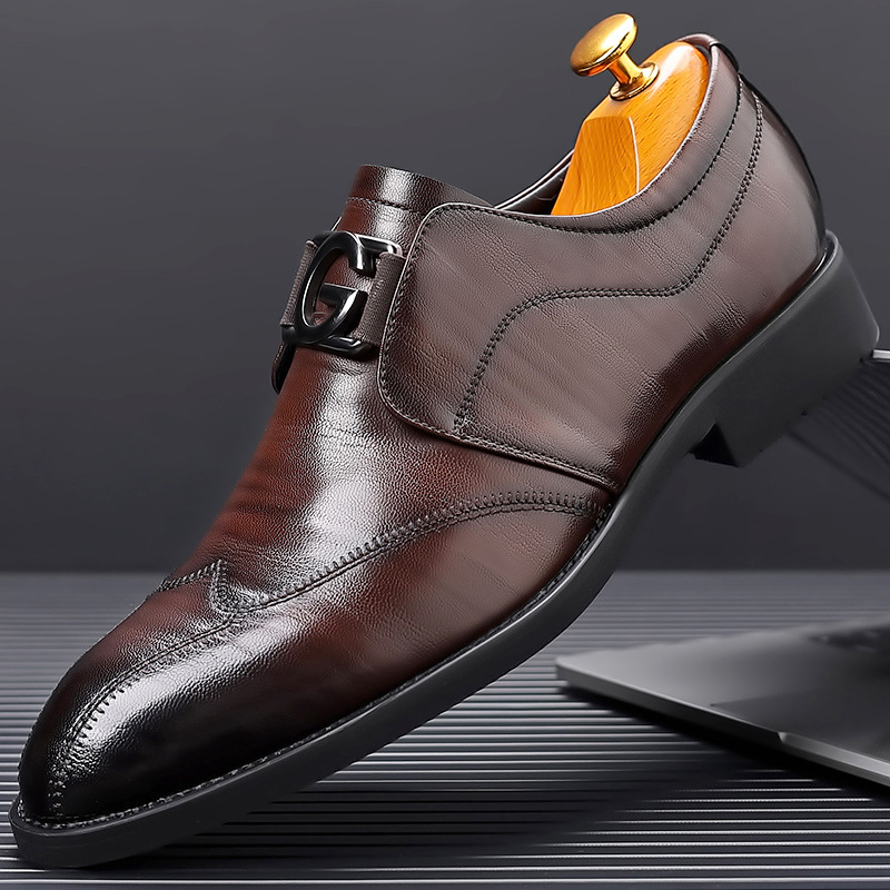 Men's Business Formal Leather Shoes British Leisure Shoes for Spring and Autumn Korean Version Pointed Toe Men's Shoes Suit Wedding Shoes