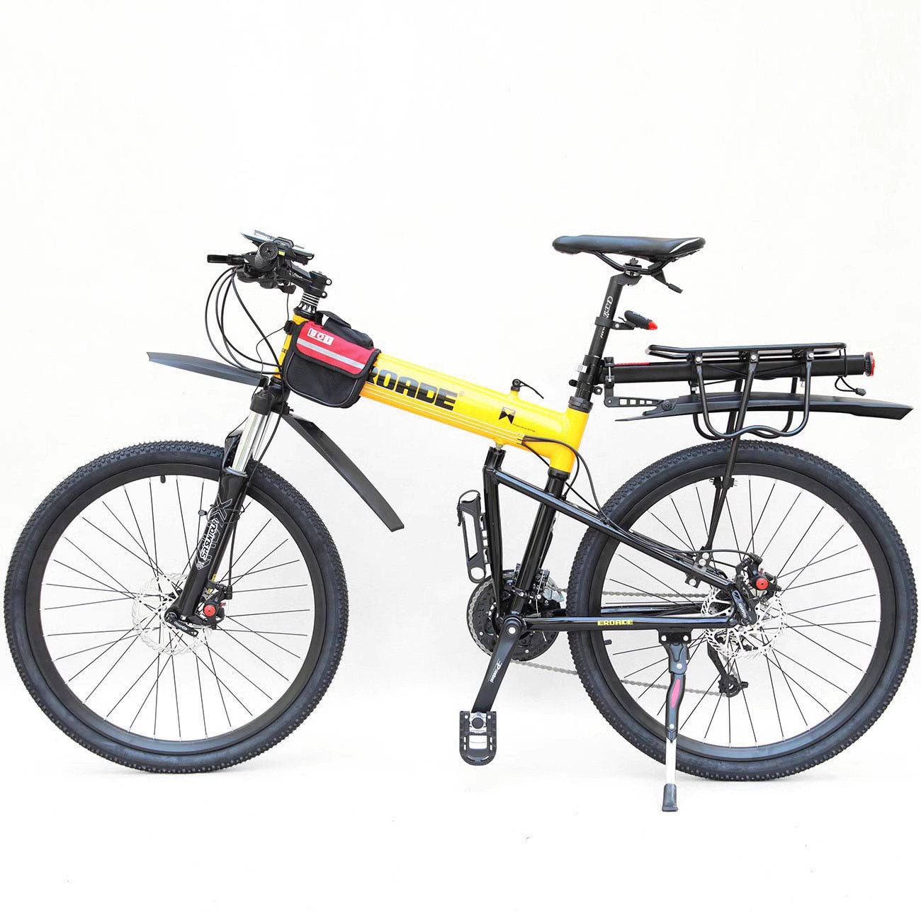 EROADE Bicicleta de montaña plegable Zhouma Cable Car Hombre Adulto todoterreno Adolescente Aleación de aluminio Freno de disco Carreras