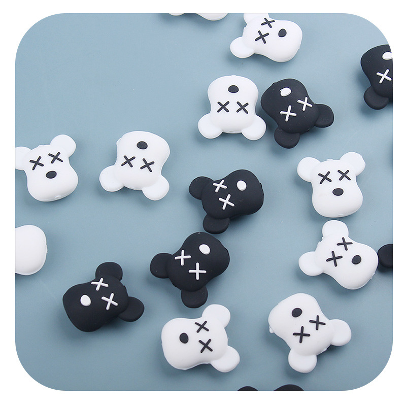 Productos creativos para bebés DIY dibujos animados animales violentos oso de silicona cadena de tetas de dientes molidores accesorios de pulsera de goma
