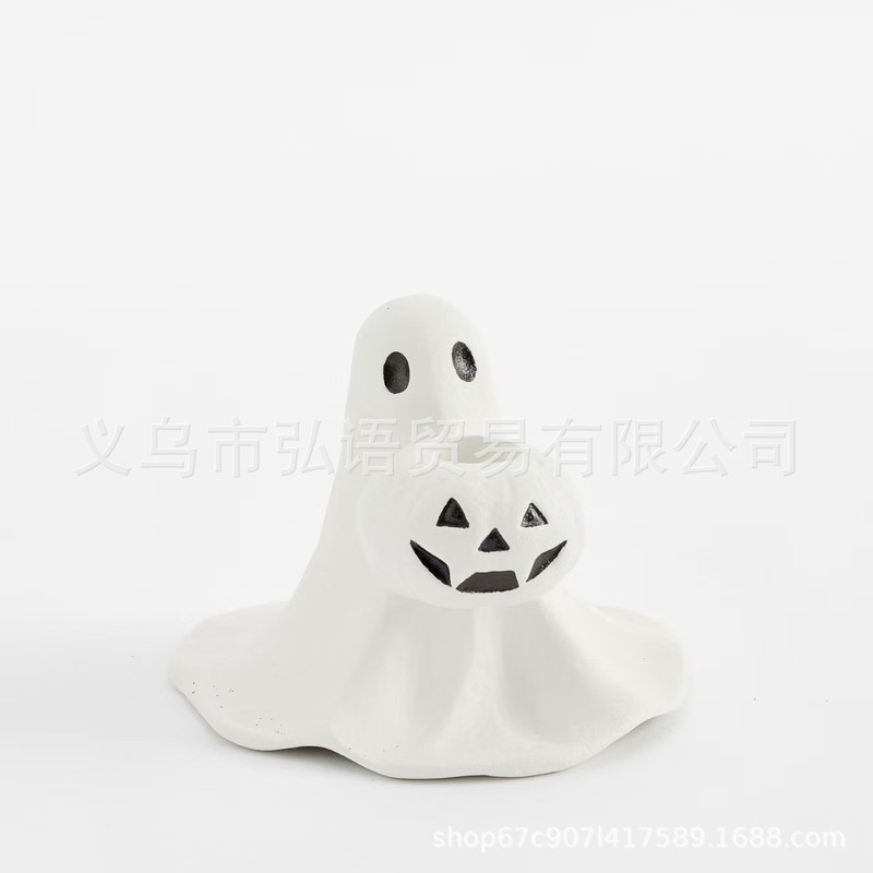 クロスボーダー新しいクリエイティブ樹脂クラフトゴーストカボチャ燭台ハロウィン装飾パーティーシーン装飾装飾品|undefined