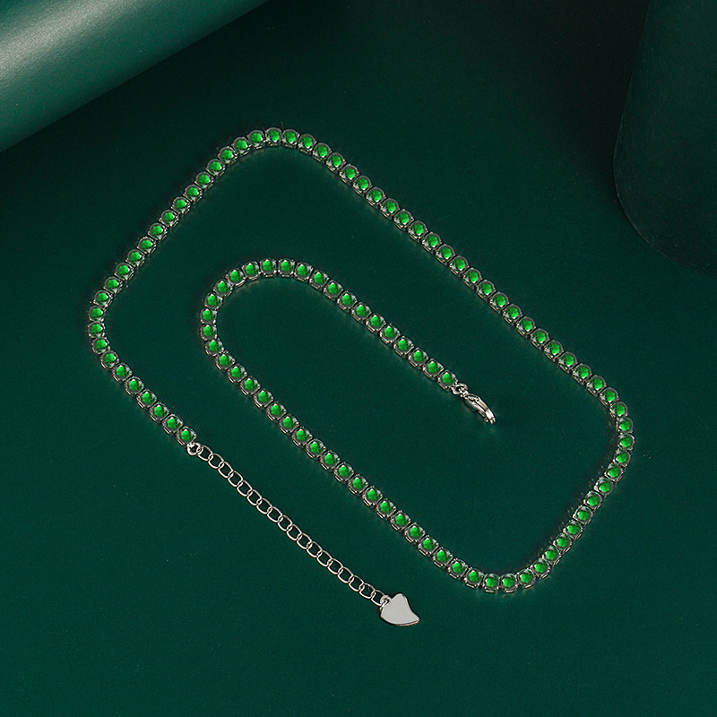 Fashion Geometric Copper Inlay Zircon Necklace 1 Piece