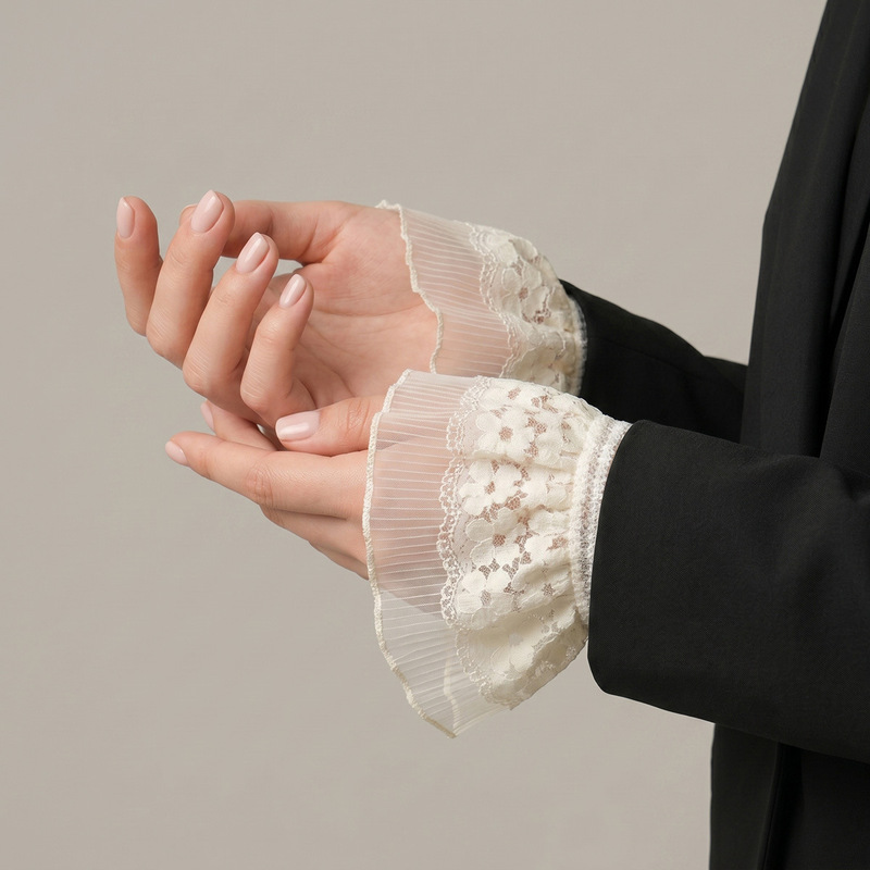 Summer Double-Layer Fake Sleeves with Lace Hollow-Out Trim, Decorative Accessories, Sleeve Patches to Cover Scars, Cross-Border Wholesale Summer Double-Layer Fake Sleeves with Lace Hollow-Out Trim, Decorative Accessories, Sleeve Patches to Cover Scars, Cross-Border Wholesale