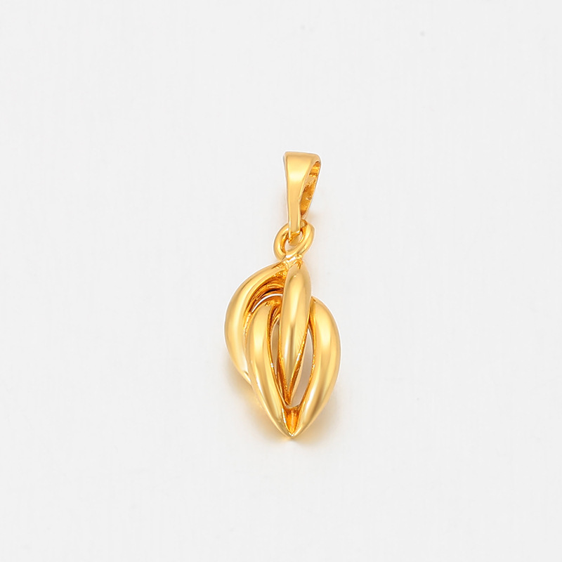 Xuping simple collar de gota de agua de geometría brillante colgante de aleación de cobre chapado en 24k color imitación de oro temperamento collar para mujeres