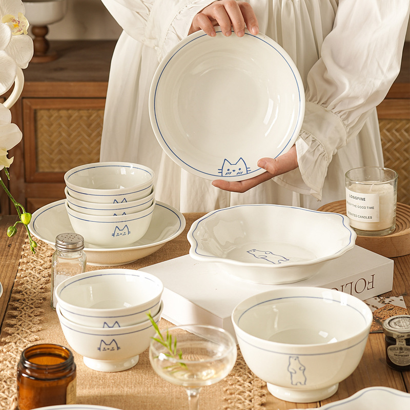 Dreamland Tableware Set Ceramic Bowls for Home Use 2026 New Model Beautiful Rice Bowls and Plates High Aesthetic Value Dreamland Tableware Set Ceramic Bowls for Home Use 2026 New Model Beautiful Rice Bowls and Plates High Aesthetic Value