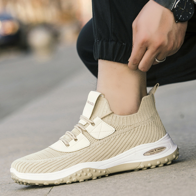 Nuevos zapatos deportivos para hombres de moda volando tejido bajo-top zapatilla Comercio exterior zapatilla de deporte al aire libre con cordones zapatos casuales de los hombres