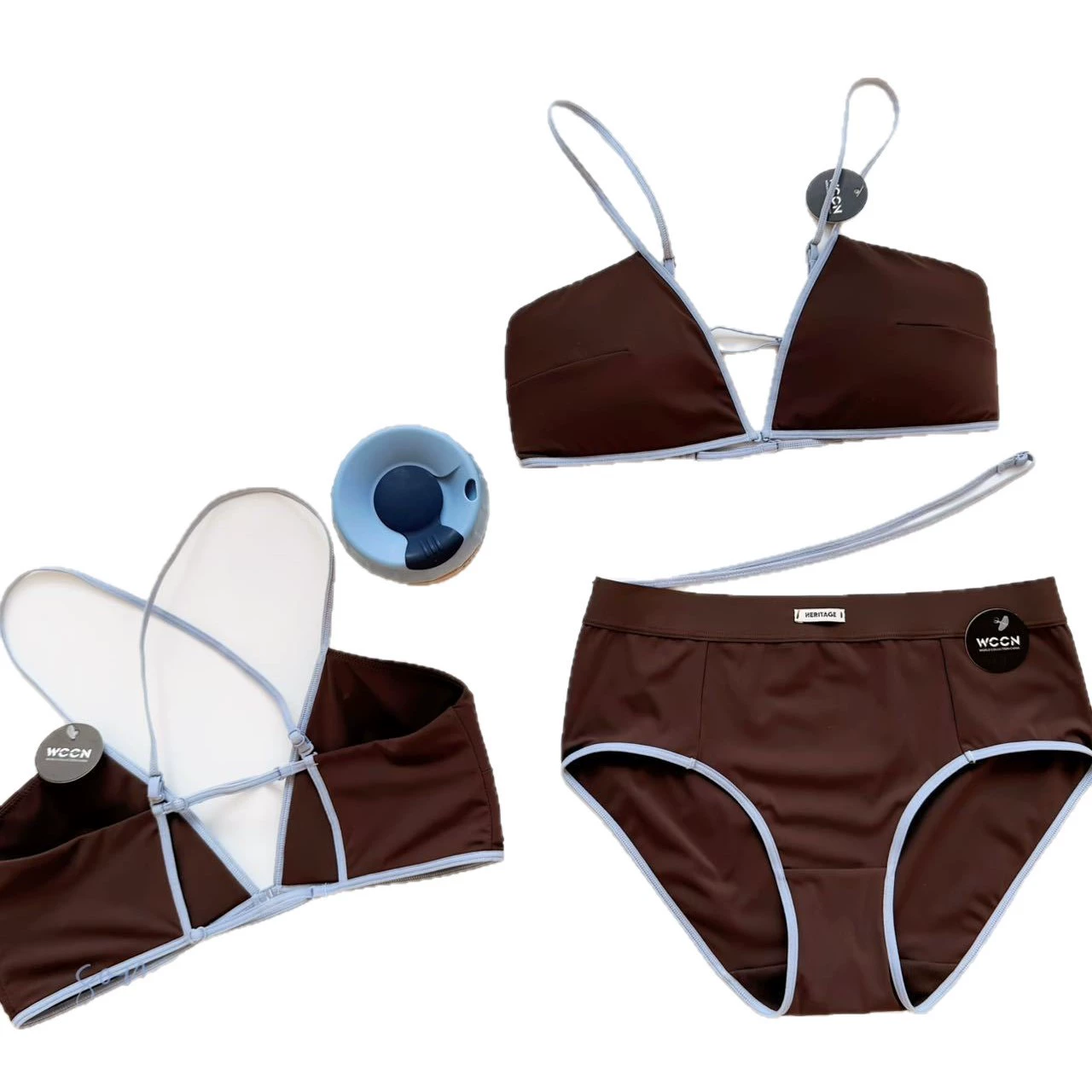 Underwear от WCCN Design, набор, минималистичный бюстгальтер, американский стиль, красивая спина