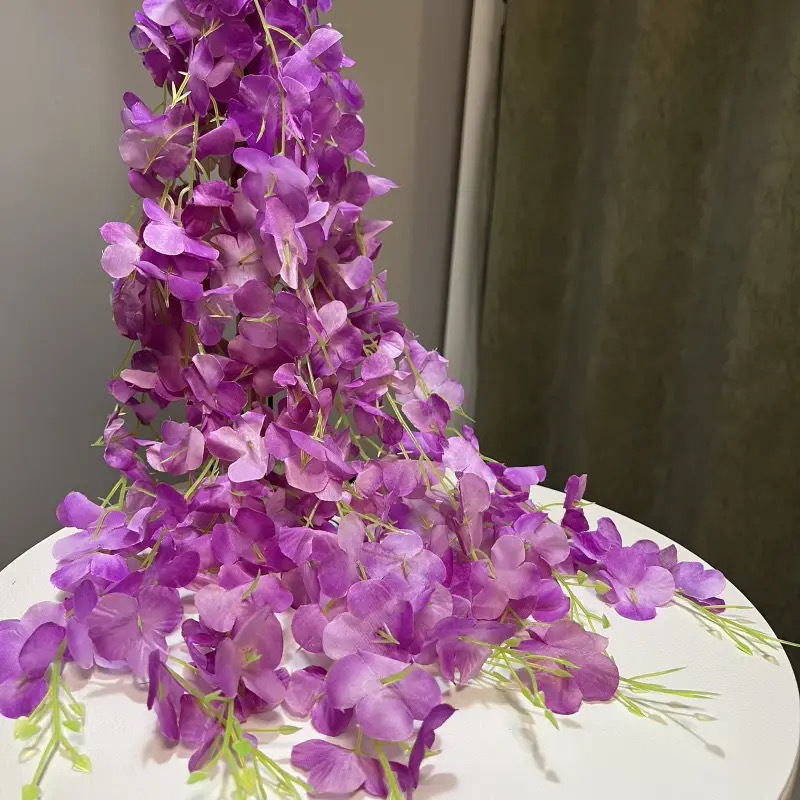 仿真新款紫藤花悬挂仿真花紫罗兰装饰挂花花藤婚庆室内假花吊顶|undefined