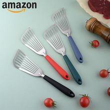 不锈钢煎铲多功能厨房烹饪煎鱼铲油炸滤油翻鱼铲家用不粘牛扒铲