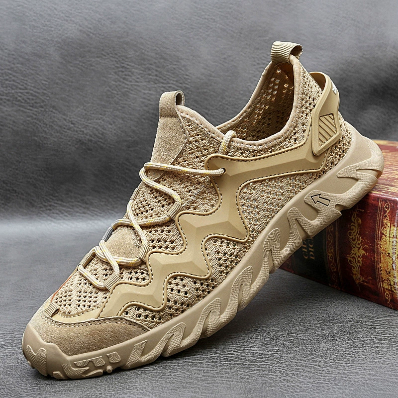 Новая мужская обувь летняя дышащая сетчатая обувь спортивная повседневная обувь мужская походная обувь туристическая походная обувь сетчатая обувь
