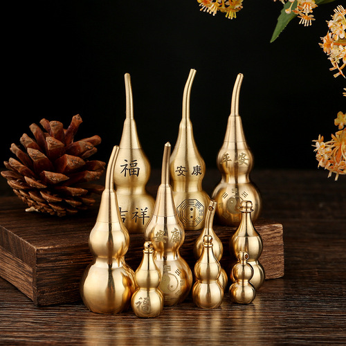 Pure brass gourd ornaments small gourd pendant keychain pendant accessories openable lid pendant gift wholesale