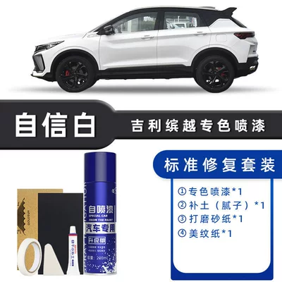 Suitable for Geely Binyue Self-Painting Touch-Up Pen,自信白 Car Paint Repair Cool Tough Gray Pro Lightning White (Avtomobil boya qələmləri) - color-classification-confident-white-standard-repair-send-soil-replenishment-simple-tools