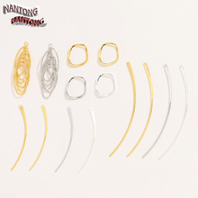 铜镀真金弧线细长柳叶条挂件 耳饰流苏 耳钉耳夹耳环耳钩配件材料