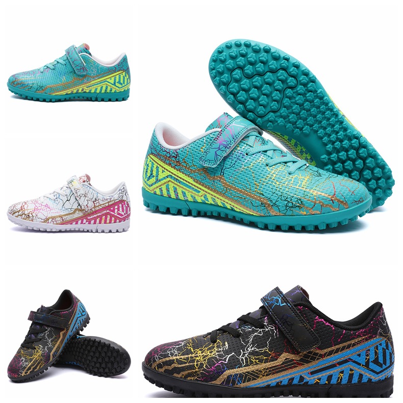23 transfronterizo nuevo velcro roto uñas zapatos de fútbol para niños antideslizante zapatilla transpirable estudiante competencia zapatilla