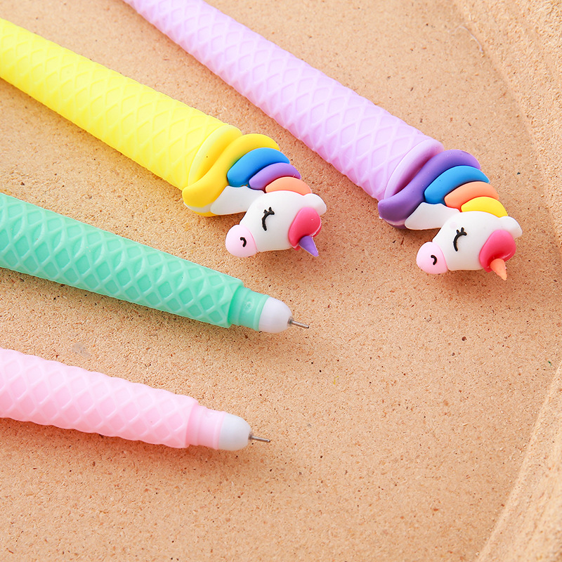 Lindo unicornio cono bolígrafo de góner papelería creativa estudiante forma helado bolígrafo de agua material de oficina bolígrafo de firma