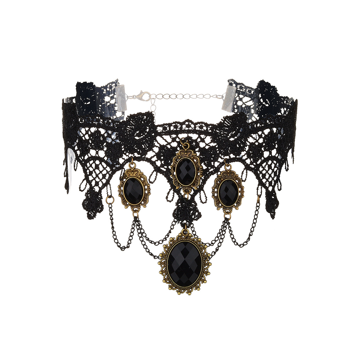 Accesorios de diseño de nicho transfronterizo estilo de baile de palacio personalizado collar de encaje retro pulsera anillo combinación traje