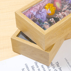 Handmade 3D Hollow Preserved Flower Frame DIY Material Kit Acrylic and Wood Creative Display Frame