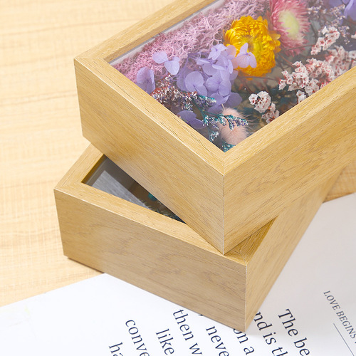 Corporate team building activities diy immortal flowers dried flowers double-sided hollow solid wood photo frame material package real estate handmade salon