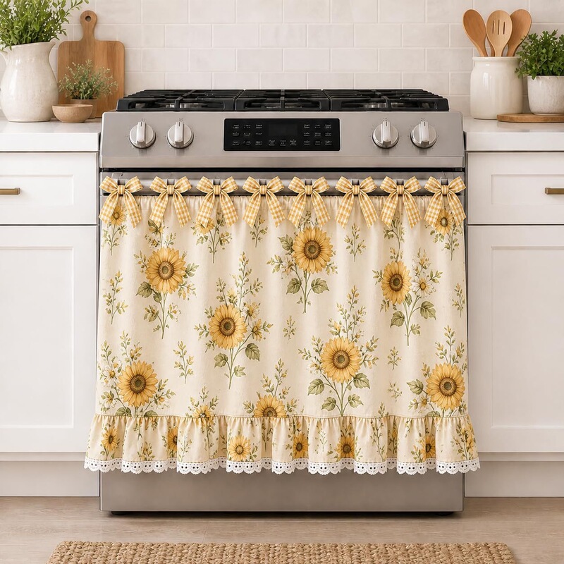 Customized Cross-Border New Hot-Selling Model Handmade Farmhouse Oven Skirt Farmhouse Decorative Oven Skirt Customized Cross-Border New Hot-Selling Model Handmade Farmhouse Oven Skirt Farmhouse Decorative Oven Skirt