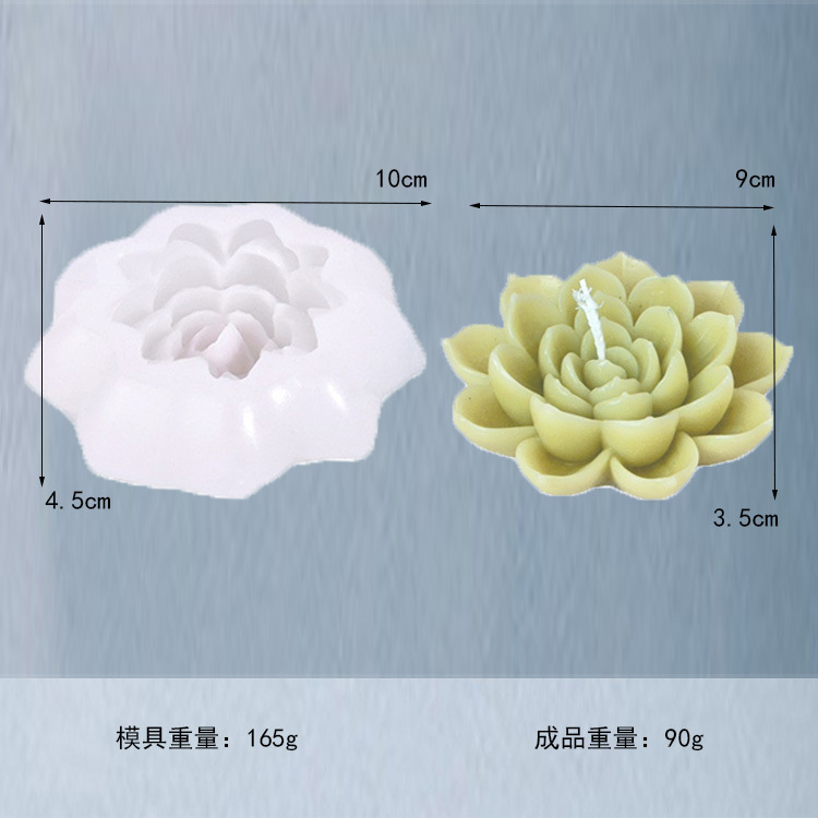 DIY Lotus Scented Candle Silicone Mold Handmade Simulated Flowers Car Diffuser Stone Grinding Tool for Lotus Lamp