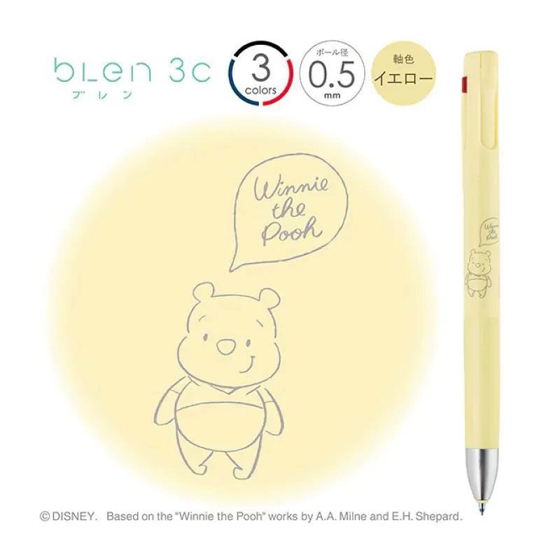 Japanese zebra, universal ballpoint pen, Winnie the Pooh, 3 colors