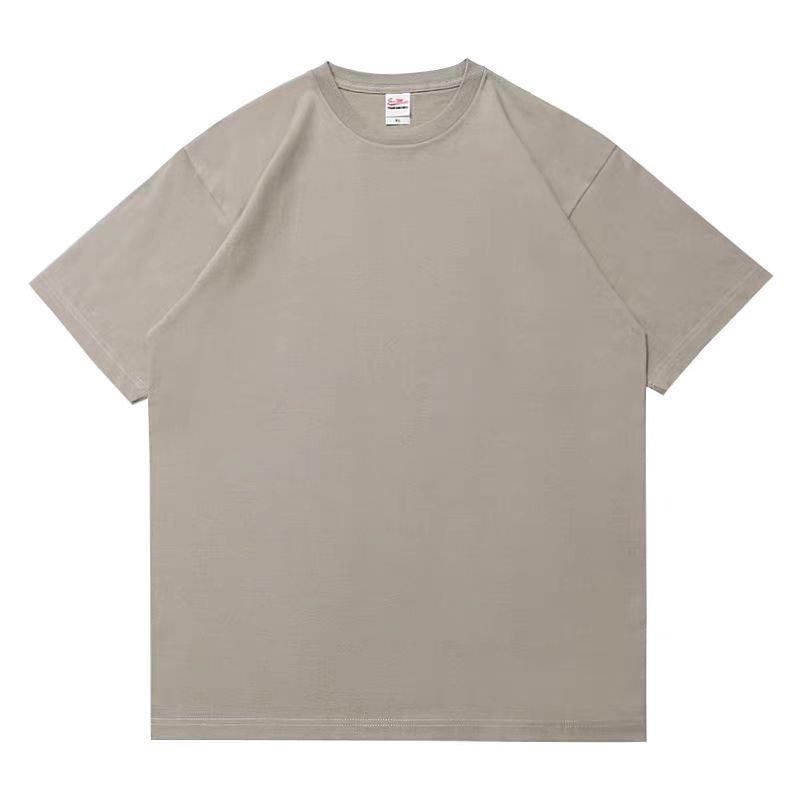 300g 三本針新疆純綿ヘビーウェイト縮まない黒白純綿Tシャツ レディース起毛通気性半袖 メンズ|undefined