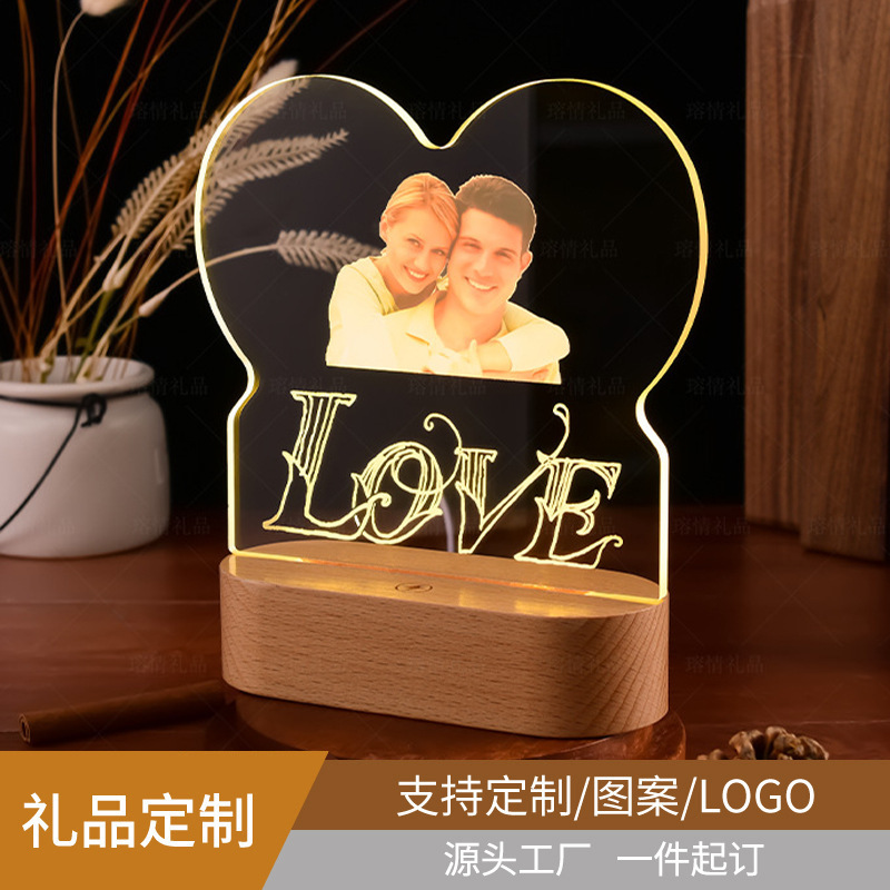 acrylic night light bedroom bedside lamp glass atmosphere lamp ornaments birthday diy gift opening ceremony awards